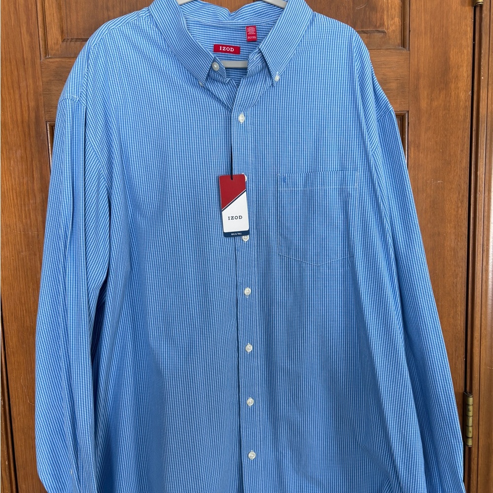 Izod Men's Classic Blue Pinstripe Shirt